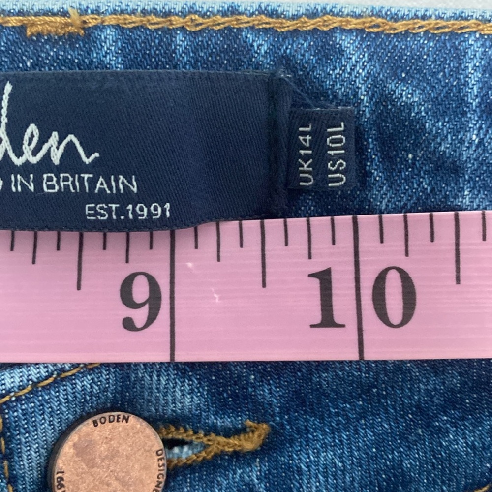 Vintage Boden Cambridge Embroidered Jeans with Rainbow π Stripe - Picture 8 of 11